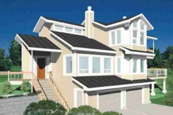 Exterior - Front Elevation for Modern House Plan #303-456 - 3 bed, 2.5 bath
