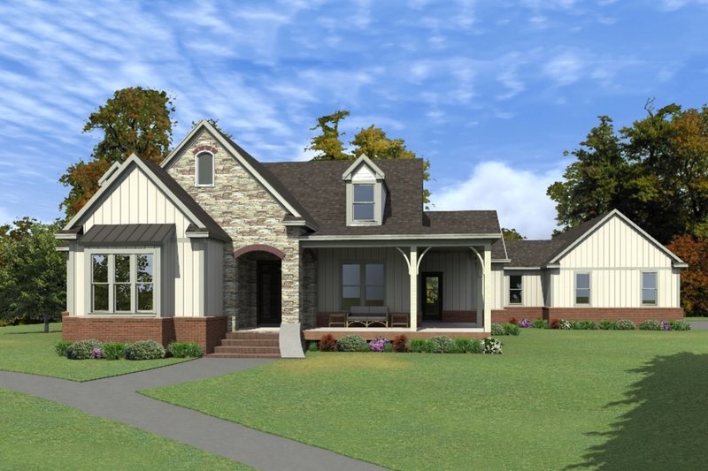 Dream House Plan - Country Exterior - Front Elevation Plan #63-413
