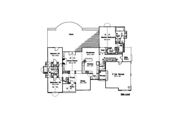 Floor Plan - Main Floor for Modern House Plan #312-633 - 3 bed, 2.5 bath