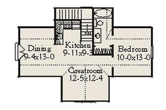 Floor Plan - Upper Floor for Country House Plan #406-301 - 1 bed, 1 bath