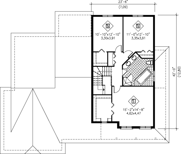Farmhouse Floor Plan - Upper Floor Plan #25-302