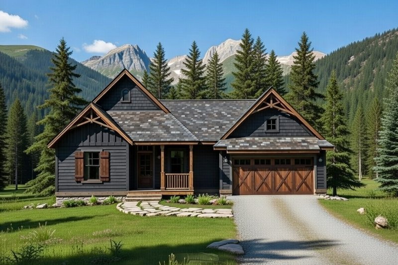 Architectural House Design - Exterior - Front Elevation 2 for Traditional House Plan #20-2074 - 2 bed, 2.5 bath