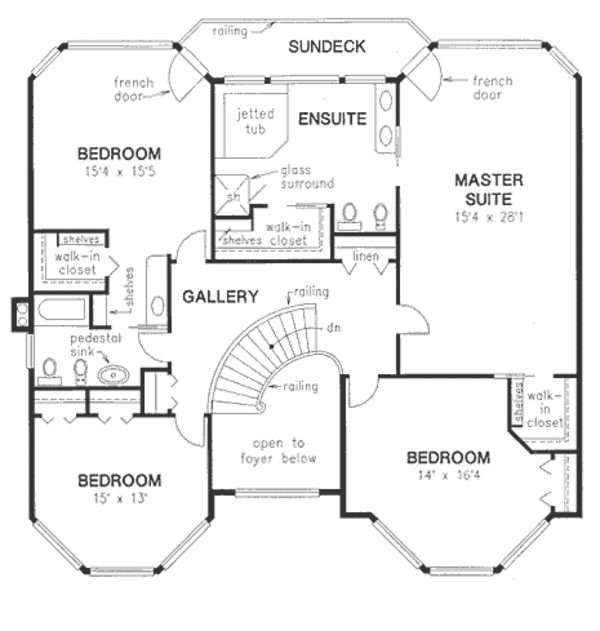 Traditional Floor Plan - Upper Floor Plan #18-9127