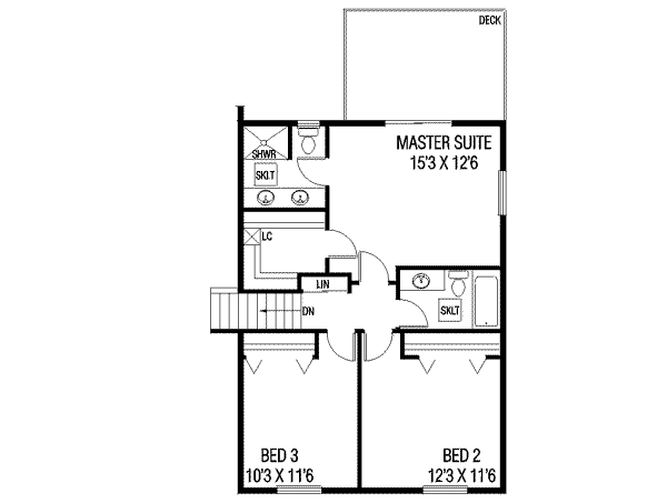 Traditional Floor Plan - Upper Floor Plan #60-473