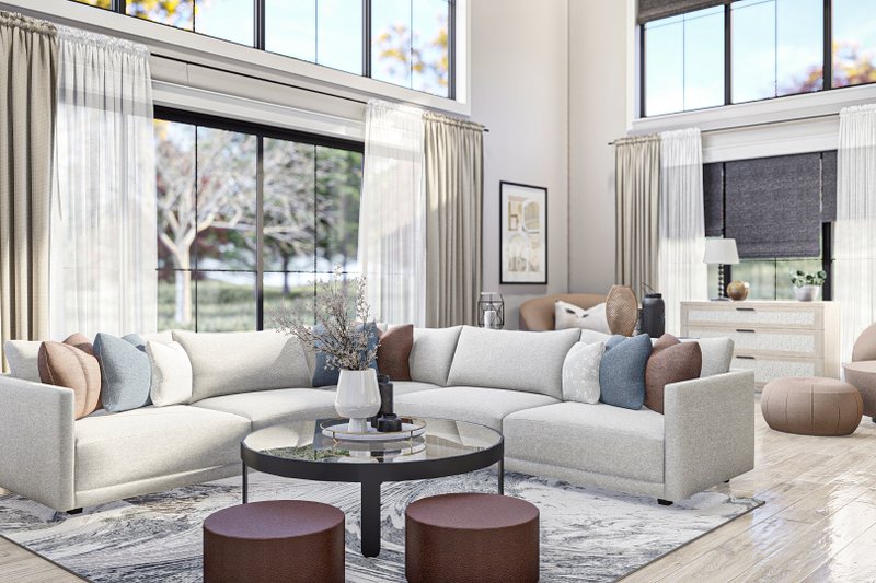 Home Plan - Interior - Family Room 1 for Modern House Plan #455-587 - 2 bed, 2 bath