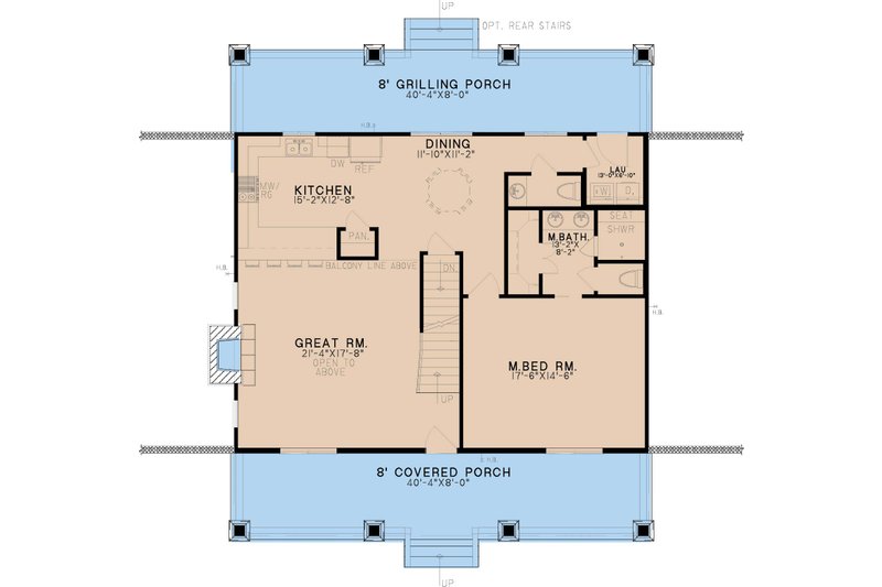 Dream House Plan - Floor Plan - Main Floor for Farmhouse House Plan #923-245 - 3 bed, 3.5 bath