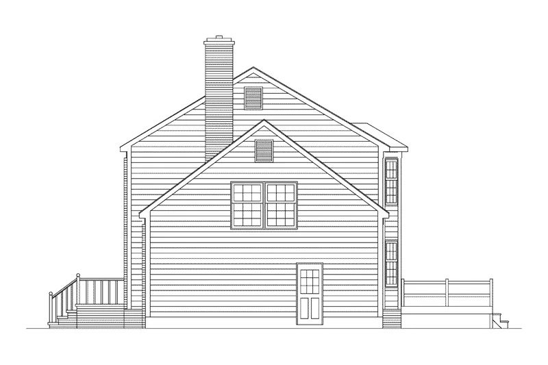 House Blueprint - Exterior - Other Elevation 2 for Colonial House Plan #57-704 - 3 bed, 2.5 bath