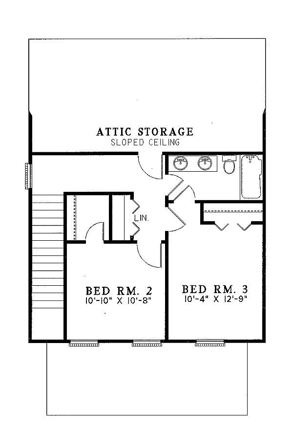 House Design - Traditional Floor Plan - Upper Floor Plan #17-264
