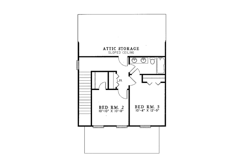House Design - Floor Plan - Upper Floor for Traditional House Plan #17-264 - 3 bed, 2.5 bath