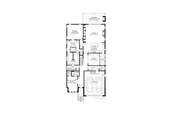 Floor Plan - Main Floor for Contemporary House Plan #1085-6 - 5 bed, 4.5 bath