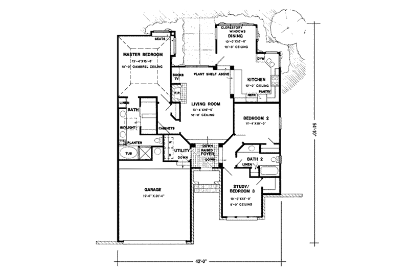 Home Plan - Floor Plan - Main Floor for European House Plan #410-296 - 2 bed, 2 bath