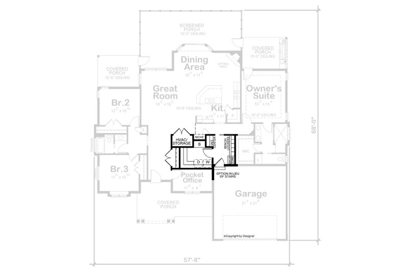 Dream House Plan - Floor Plan - Other Floor for Ranch House Plan #20-2514 - 3 bed, 2 bath