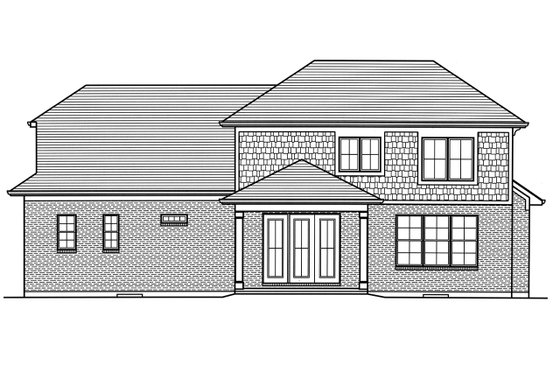 Exterior - Rear Elevation for Traditional House Plan #46-883 - 4 bed, 2.5 bath