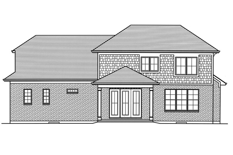 Architectural House Design - Exterior - Rear Elevation for Traditional House Plan #46-883 - 4 bed, 2.5 bath