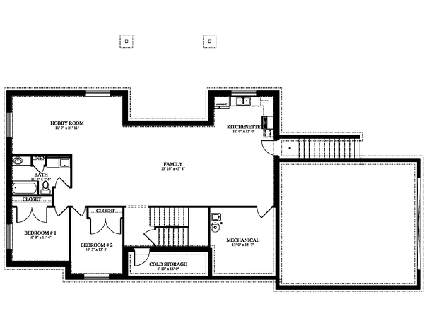 Architectural House Design - Craftsman Floor Plan - Lower Floor Plan #1060-458