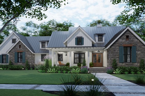 Exterior - Front Elevation 5 for Farmhouse House Plan #120-270 - 3 bed, 2.5 bath