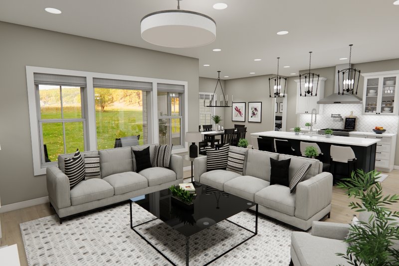 House Blueprint - Interior - Family Room 1 for Bungalow House Plan #51-1405 - 3 bed, 2 bath