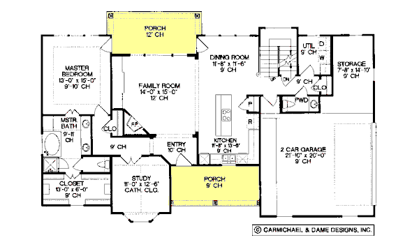 House Design - Traditional Floor Plan - Main Floor Plan #20-612