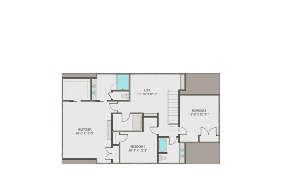 Floor Plan - Upper Floor for Craftsman House Plan #461-65 - 4 bed, 3 bath