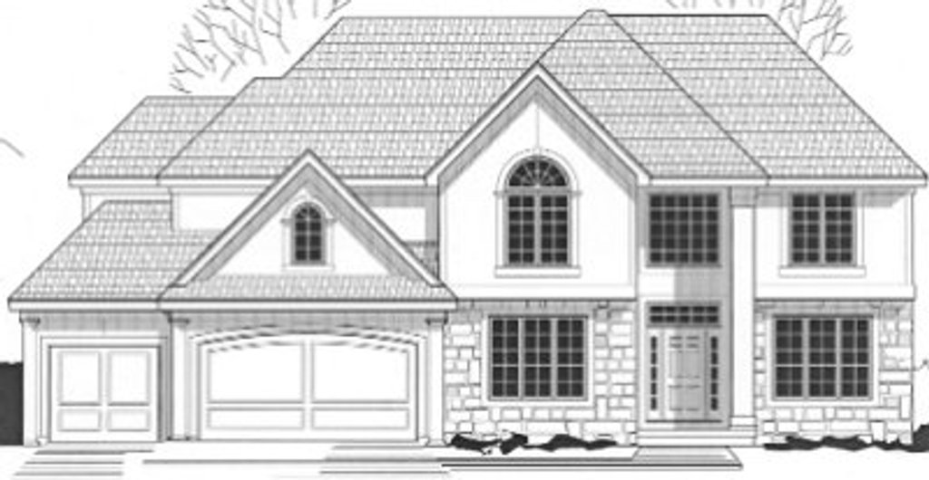 Exterior - Front Elevation 2 for Traditional House Plan #67-744 - 4 bed, 3.5 bath