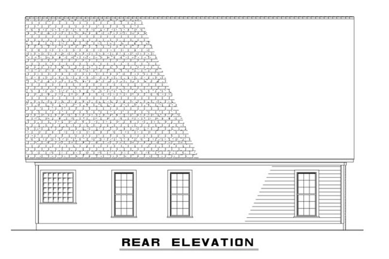 House Blueprint - Exterior - Rear Elevation for Craftsman House Plan #17-3453 - 2 bed, 2 bath