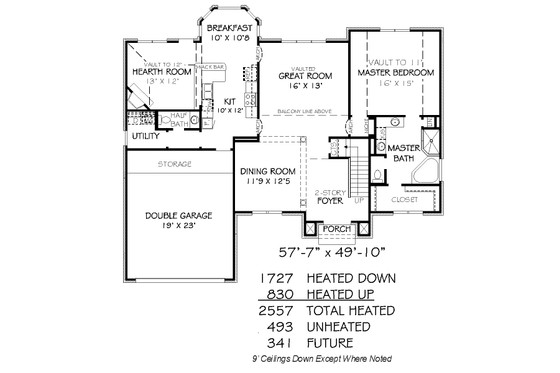 Floor Plan - Main Floor for European House Plan #424-327 - 4 bed, 2.5 bath