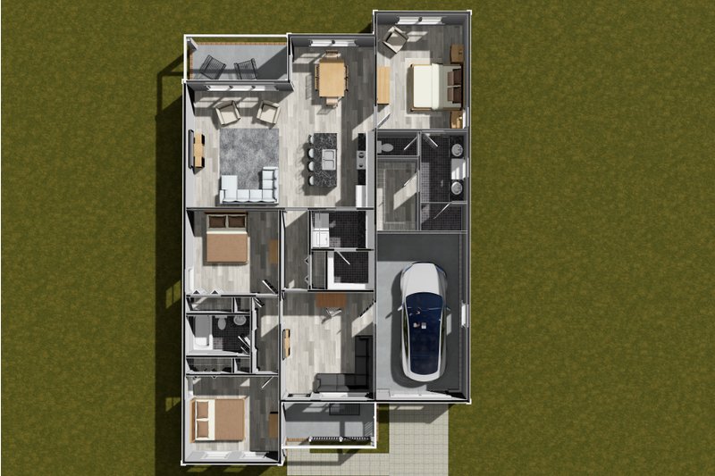 Home Plan - Floor Plan - Main Floor 1 for Cottage House Plan #513-2334 - 3 bed, 2 bath