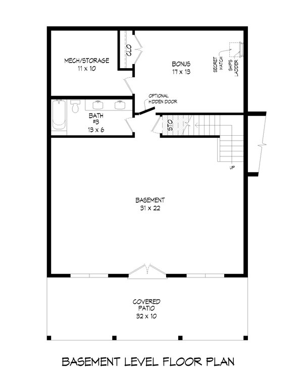 Dream House Plan - Farmhouse Floor Plan - Lower Floor Plan #932-551