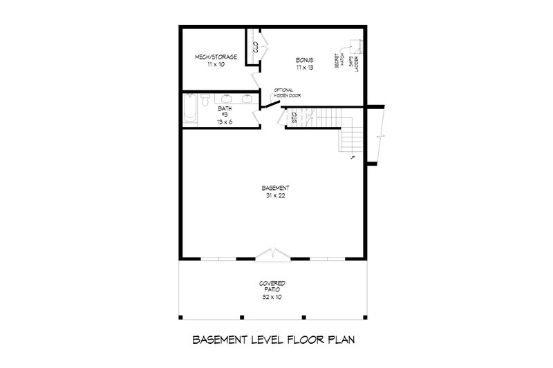 Dream House Plan - Floor Plan - Lower Floor for Farmhouse House Plan #932-551 - 4 bed, 4.5 bath