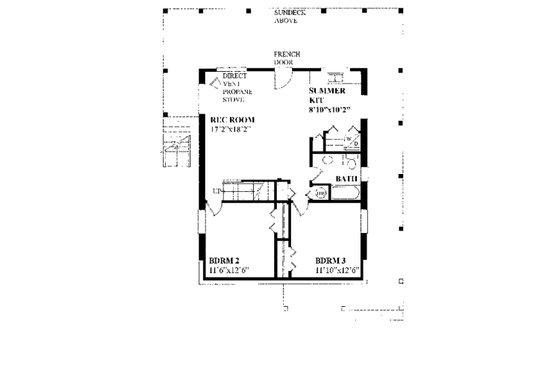 Floor Plan - Lower Floor for Cottage House Plan #118-134 - 4 bed, 2.5 bath