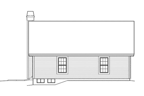 Exterior - Rear Elevation for Cottage House Plan #57-402 - 3 bed, 2 bath