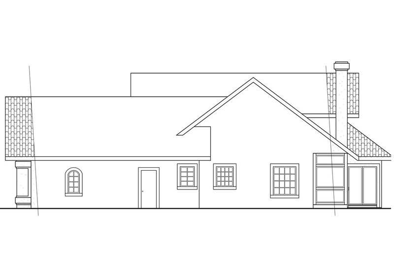 Home Plan - Exterior - Other Elevation 1 for Mediterranean House Plan #124-435 - 3 bed, 2.5 bath