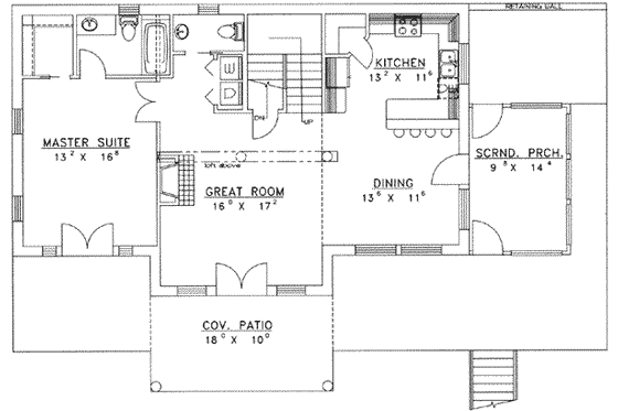 Floor Plan - Main Floor House Plan #117-459 - 3 bed, 3.5 bath