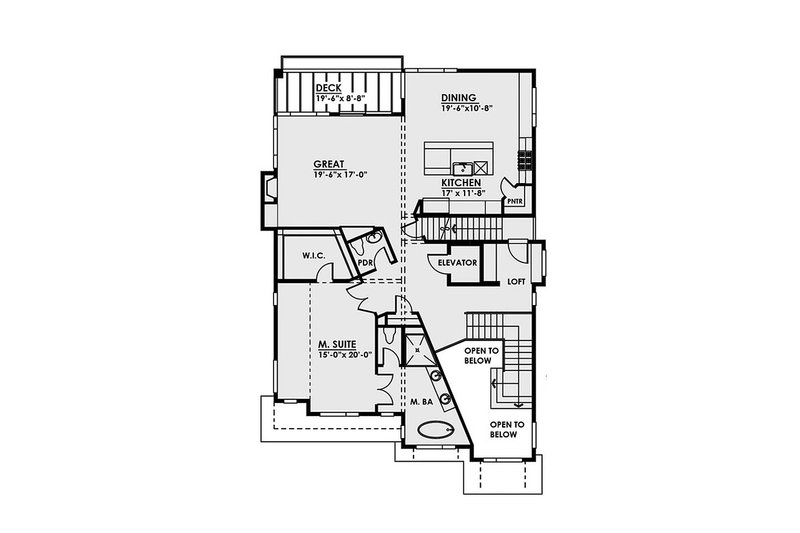 Architectural House Design - Floor Plan - Upper Floor for Contemporary House Plan #1066-35 - 4 bed, 4.5 bath