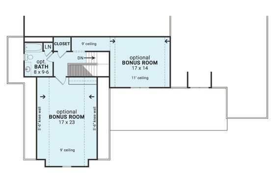 Floor Plan - Upper Floor for Farmhouse House Plan #119-436 - 3 bed, 2.5 bath
