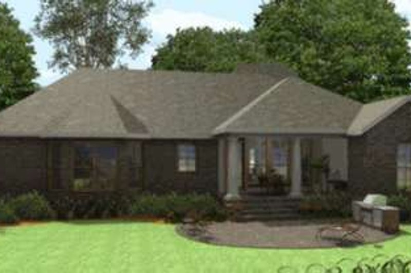 Dream House Plan - Exterior - Rear Elevation for Southern House Plan #406-300 - 4 bed, 3 bath