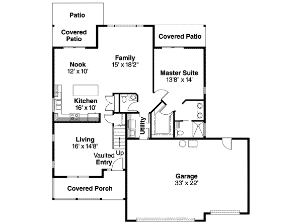 Home Plan - Farmhouse Floor Plan - Main Floor Plan #124-441