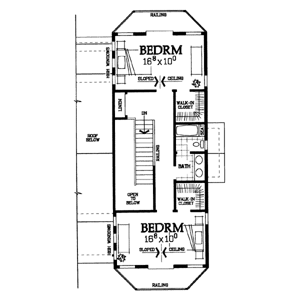 House Blueprint - Victorian Floor Plan - Upper Floor Plan #72-224