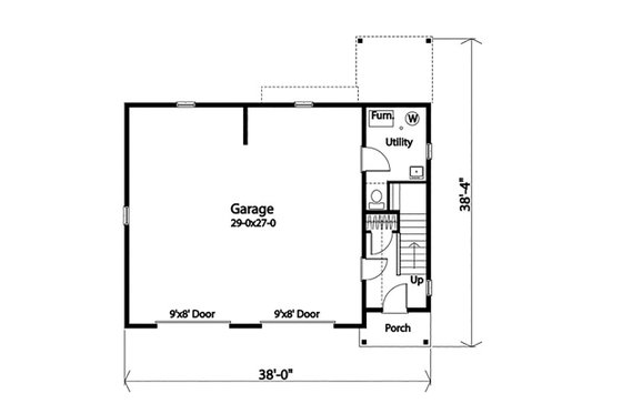 Floor Plan - Main Floor for Country House Plan #22-610 - 2 bed, 2.5 bath