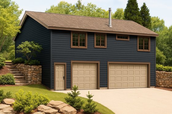 Exterior - Front Elevation for Traditional House Plan #124-1304 - 2 bed, 2 bath