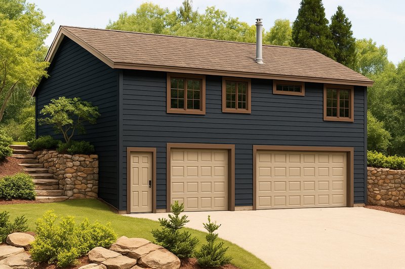House Blueprint - Exterior - Front Elevation for Traditional House Plan #124-1304 - 2 bed, 2 bath