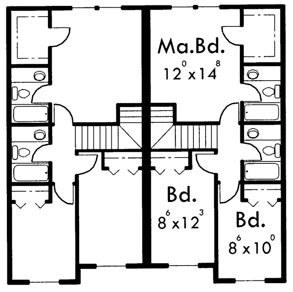 Traditional Floor Plan - Upper Floor Plan #303-359