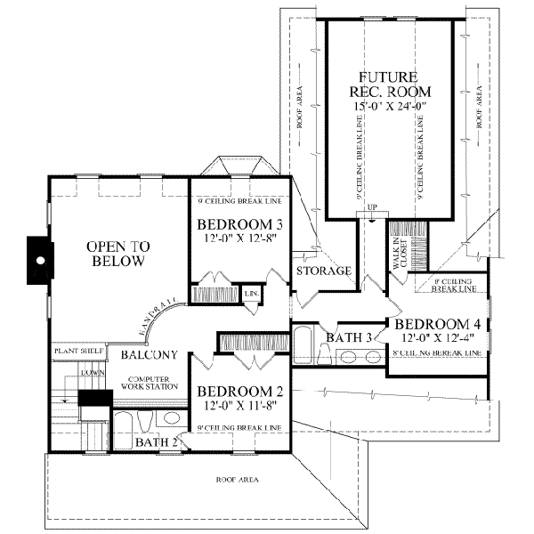 Dream House Plan - Country Floor Plan - Upper Floor Plan #137-115