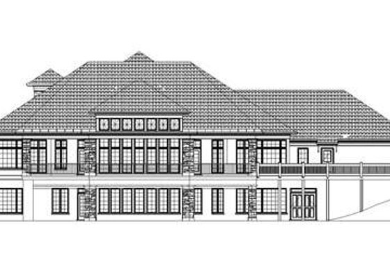 Exterior - Rear Elevation for Mediterranean House Plan #119-325 - 5 bed, 4 bath