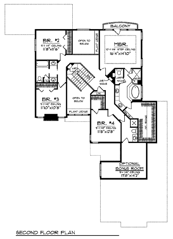 House Plan Design - European Floor Plan - Upper Floor Plan #70-938