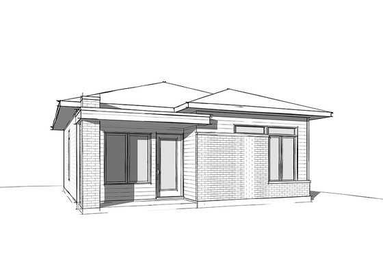 Exterior - Front Elevation 6 for Contemporary House Plan #23-2299 - 2 bed, 1 bath