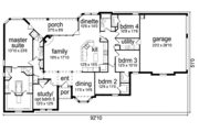 European Style House Plan - 4 Beds 3 Baths 2760 Sq/Ft Plan #84-522 