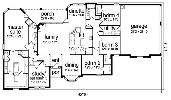 Home Plan - European Floor Plan - Main Floor Plan #84-522