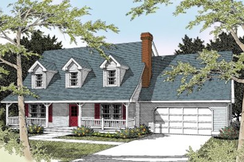 Architectural House Design - Colonial Exterior - Front Elevation Plan #100-225