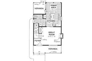 Floor Plan - Main Floor for Farmhouse House Plan #18-280 - 3 bed, 2.5 bath